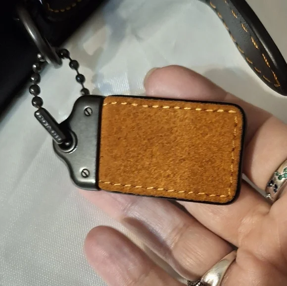 Coach Suede 23 Varsity Stripe Patchwork Crossbody Bag Shoulder Bag - Picture 10 of 17